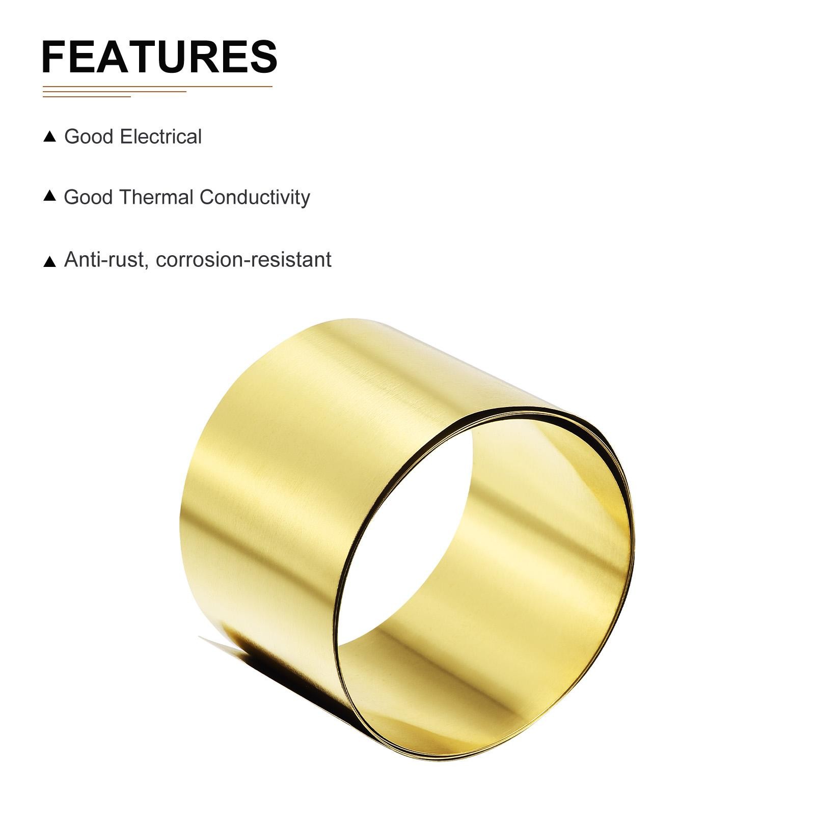 1000mm x 50mm x 0.1mm Brass Sheets Good for Making Machinery