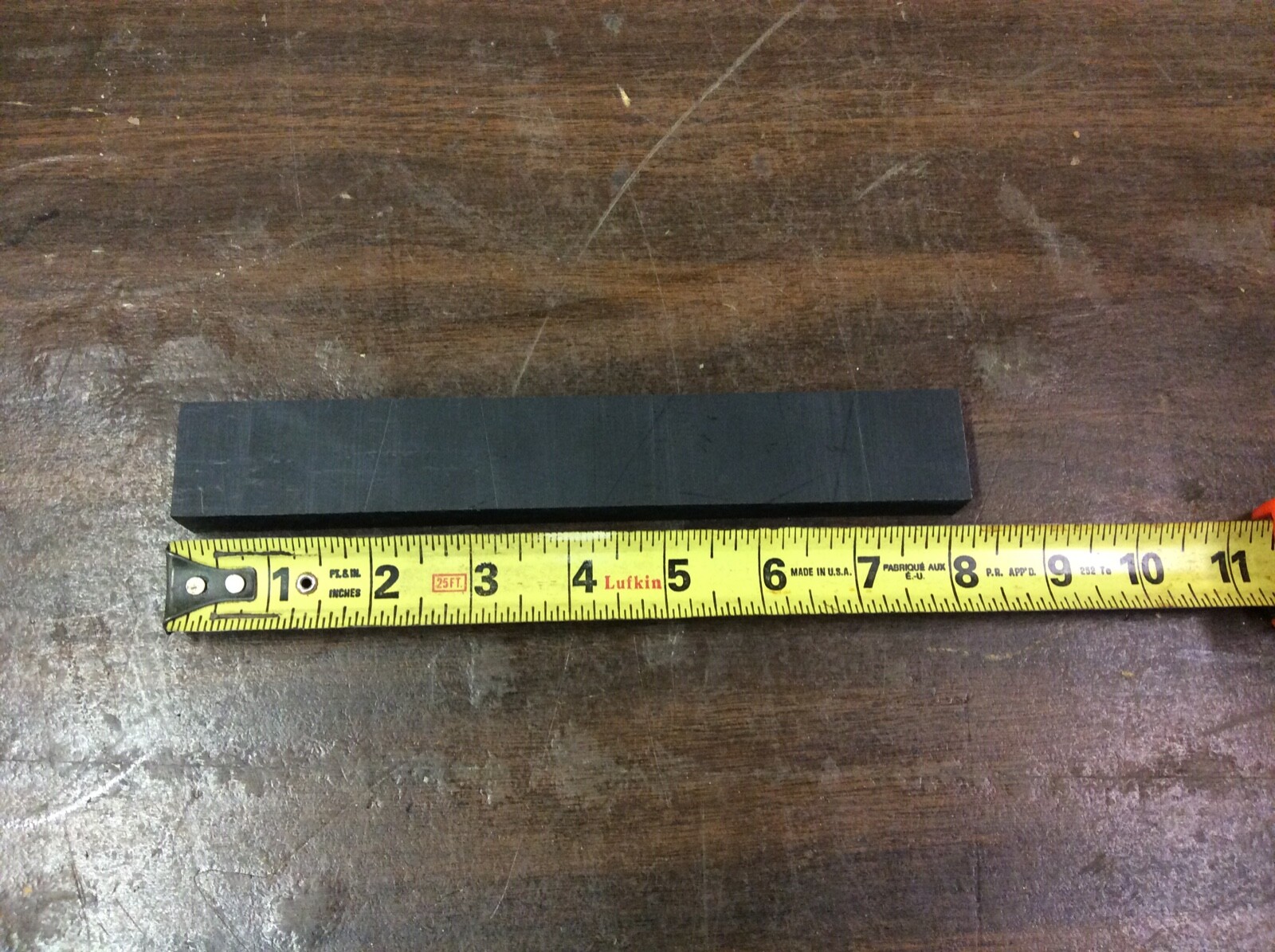 Black NYLATRON FLAT STOCK machinable plastic sheet bar .625” x 1.25” x 8.125”