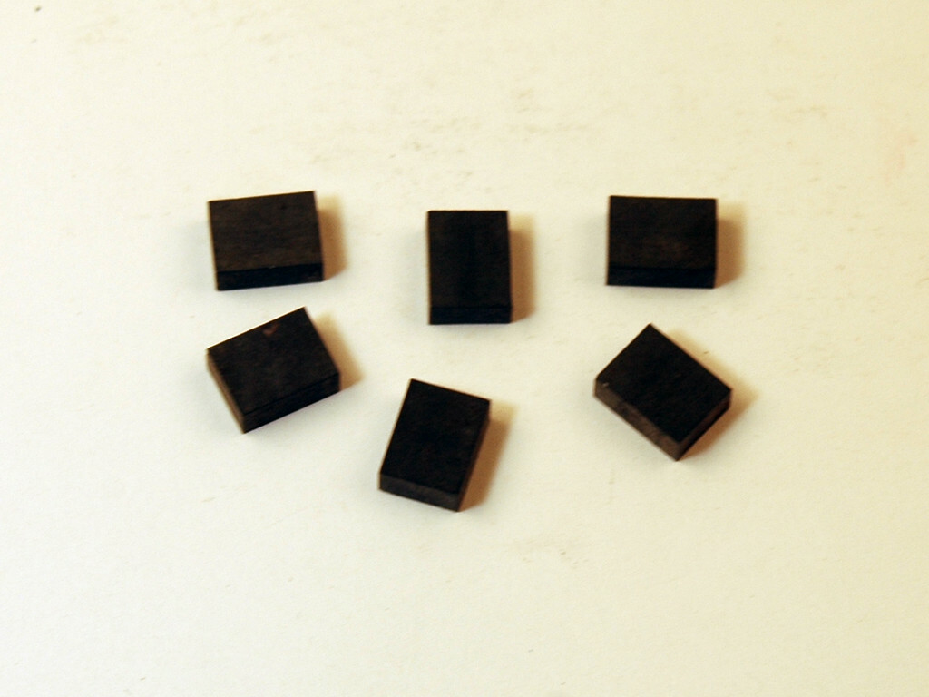 .145 X .300 X .395 (LOT OF 6) CARBIDE BLANKS GRADE UNKNOWN (E-3-4-1-4)