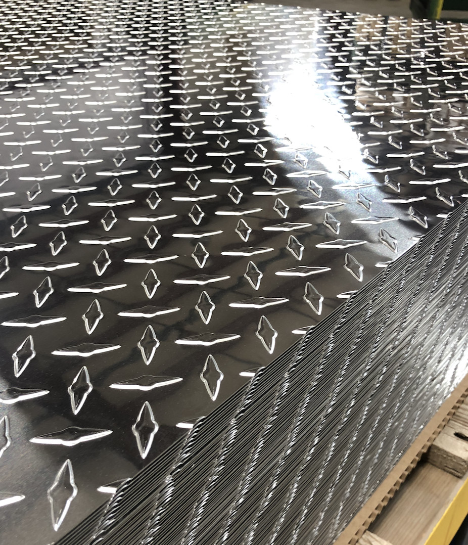 4′ x 8′ Aluminum Diamond Plate Sheet .025” Thick Embossed, Polished