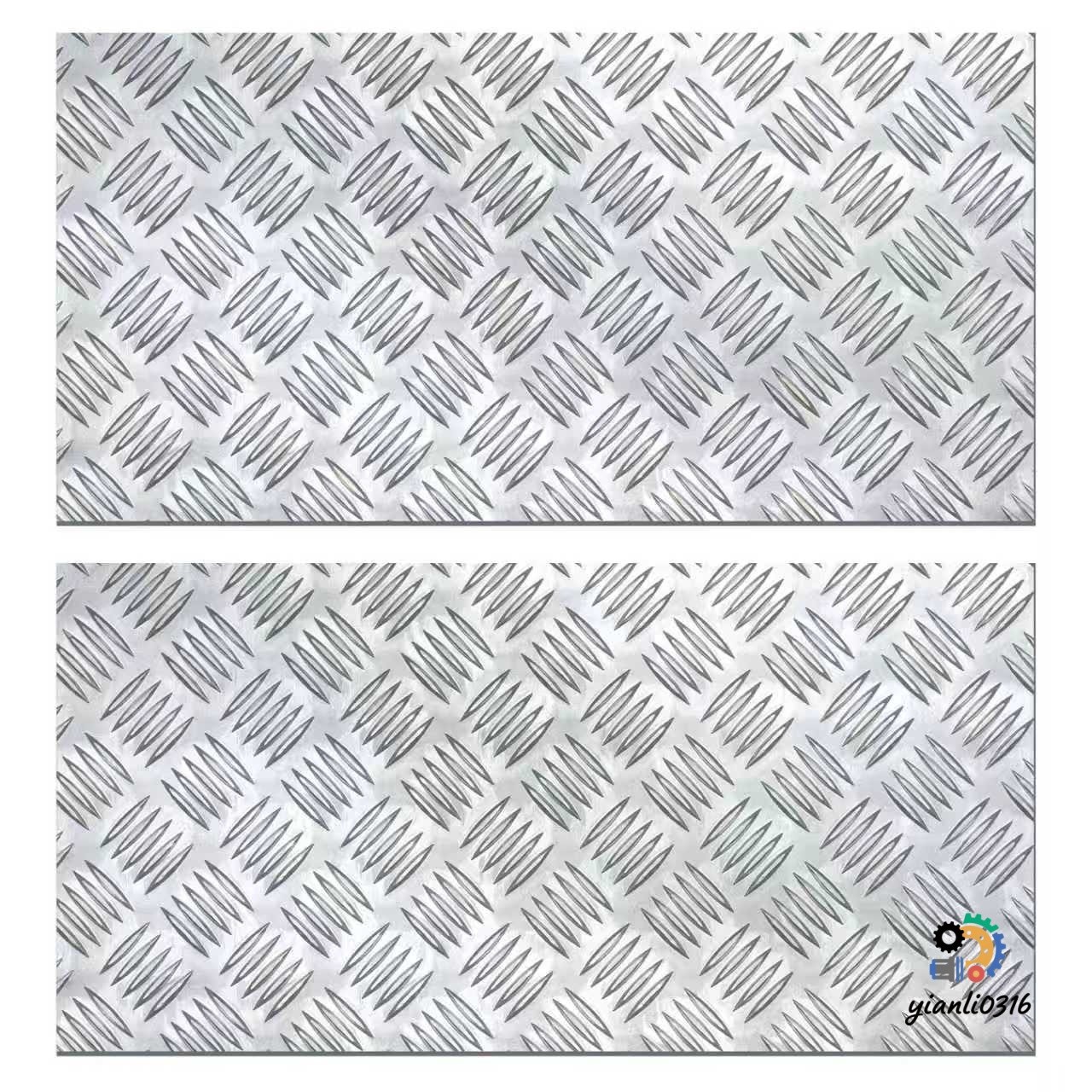 2 Pieces Rustproof Aluminum Checkered Plate 254x508mm Garage Wall Trim