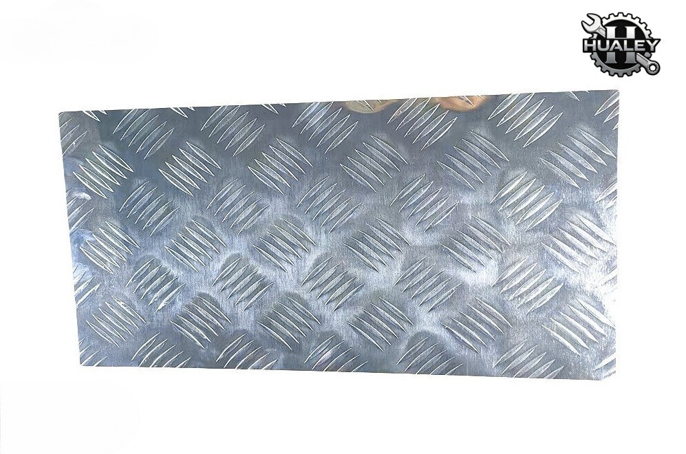 1Pc Silver 5 Bar Tread Aluminum Diamond Plate 12×24″ for Truck & Trailer