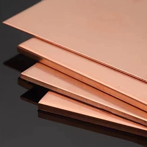 99.9% Pure Copper Sheets 6″x6″ 20 Gauge (0.8mm) – 4 Pcs Double Sided for Crafts,