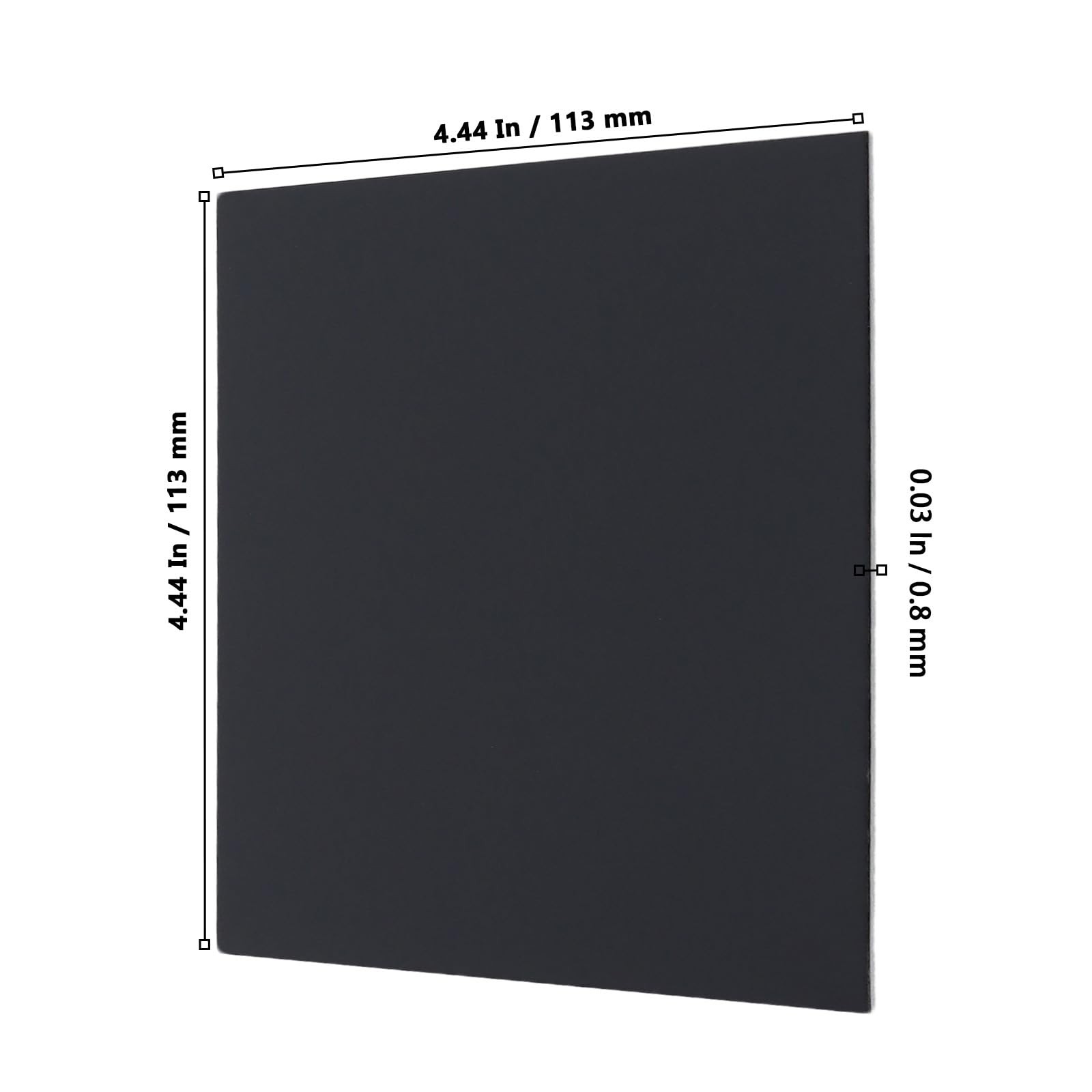 Black Anodized Aluminum Engraving Blank Sheets Craft 4.5×4.5×1/32 Inch 4 PCS
