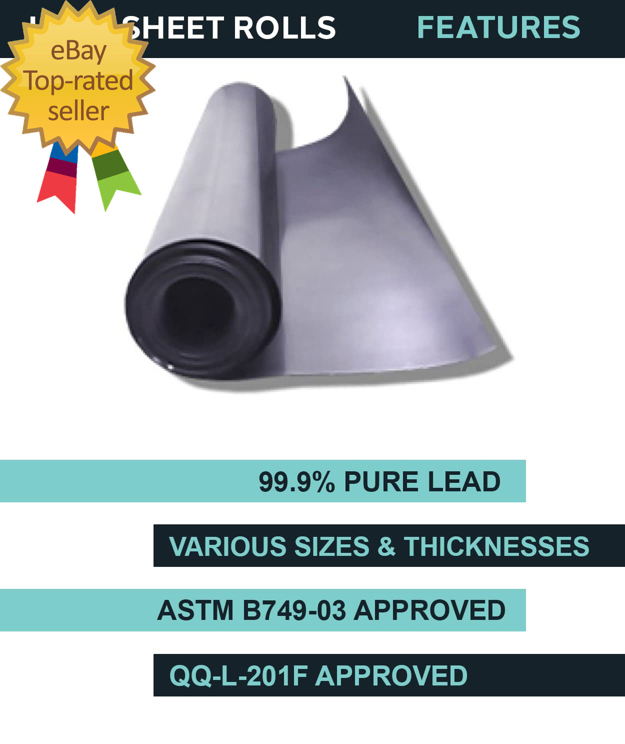 Lead Sheeting Sheet Lead Rolls 1/16″ X 12″ X 12″ in new Easy to use everyone
