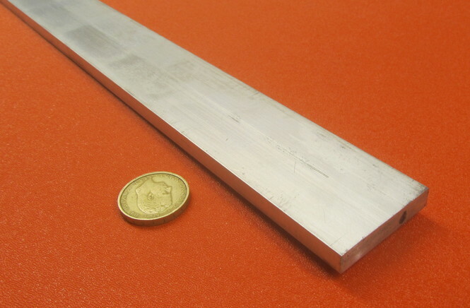 6061 T6 Metric Aluminum Bar, 8mm Thick x 40mm Wide x 3 Ft Length