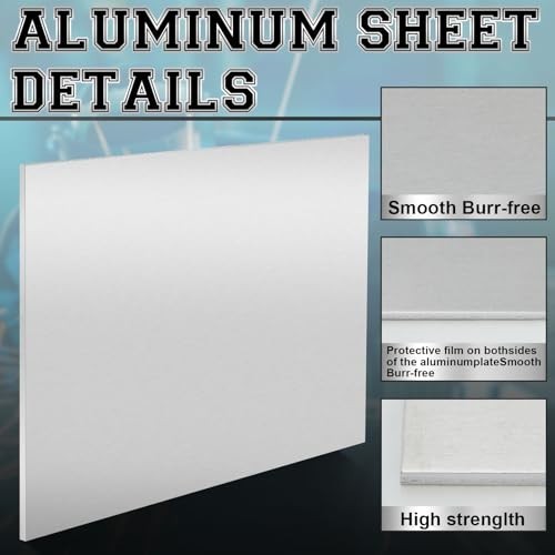 2 Pack 16″x12″ Aluminum Sheets 5052 Metal Plates 1/4″ Thick for DIY & Crafting