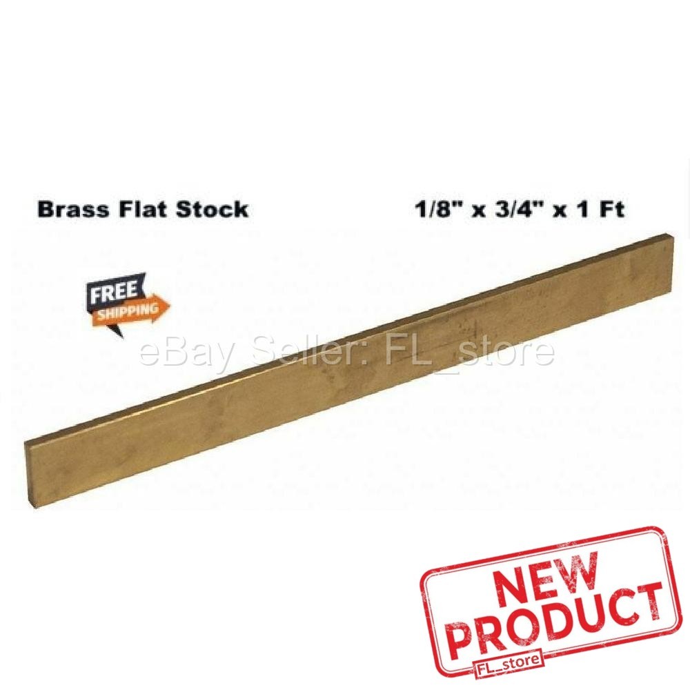 Brass Flat Strip 1/8″ x 3/4″ x 1 Foot 360 Solid Rectangle Stock 12 Inch Long NEW