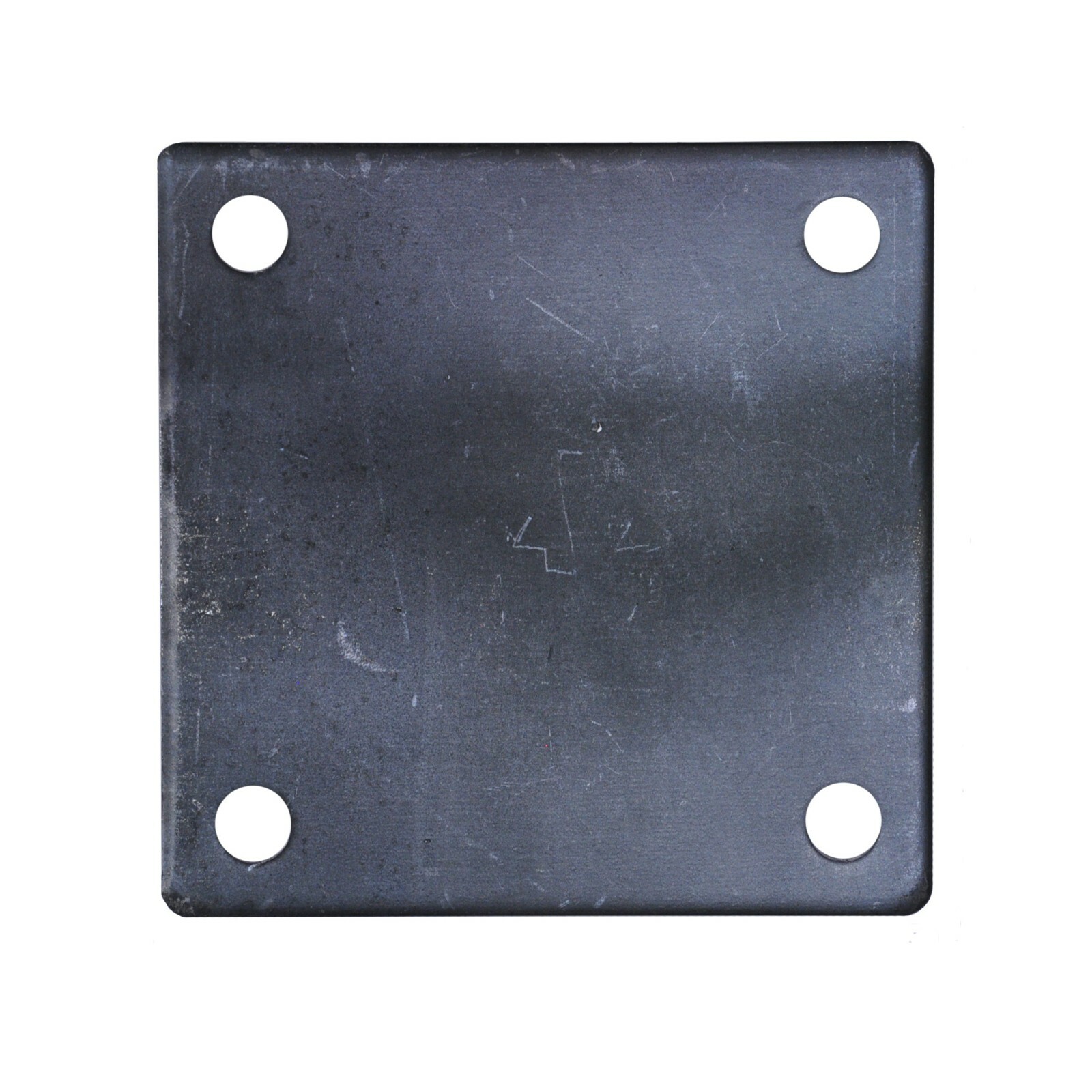 FLAT SQUARE STEEL METAL BASE PLATE 6″ x 6″ x 1/4″ THICKNESS 3/8″ HOLE | QTY 4