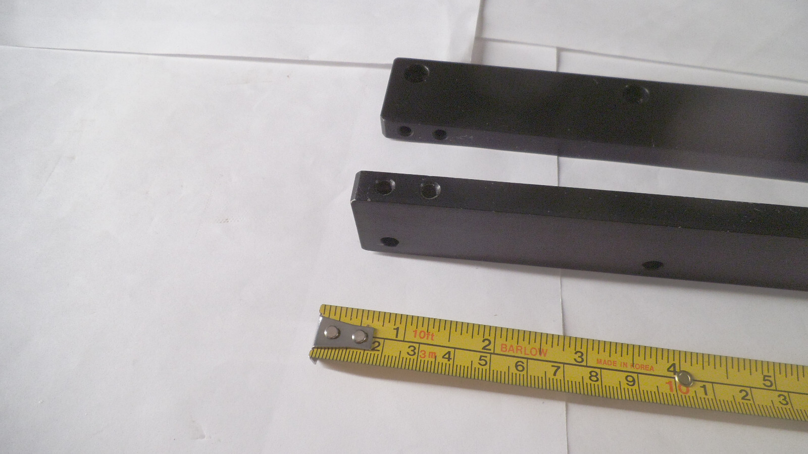 Lot of 2 pcs black anodized Aluminum bars, 13-3/16″ x 1-3/16″ x point 400″ thick