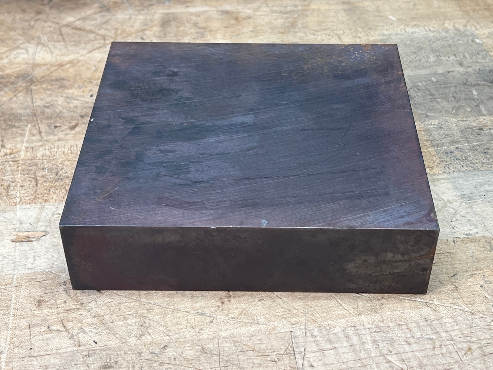 H13 tool steel flat bar stock 6 1/8 x 5 3/4 x 1 1/2 (holes on 1 end) – 15 lb