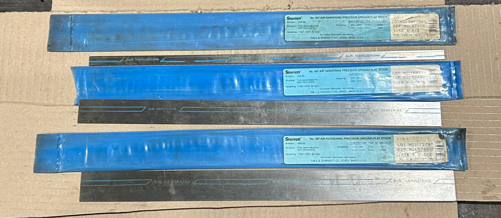 1/16 X 1/2 X 18, 1/16 X 1-1/4 X 18, 1/16 X 1-1/2 X 18 A-2 FGS REGULAR STARRETT