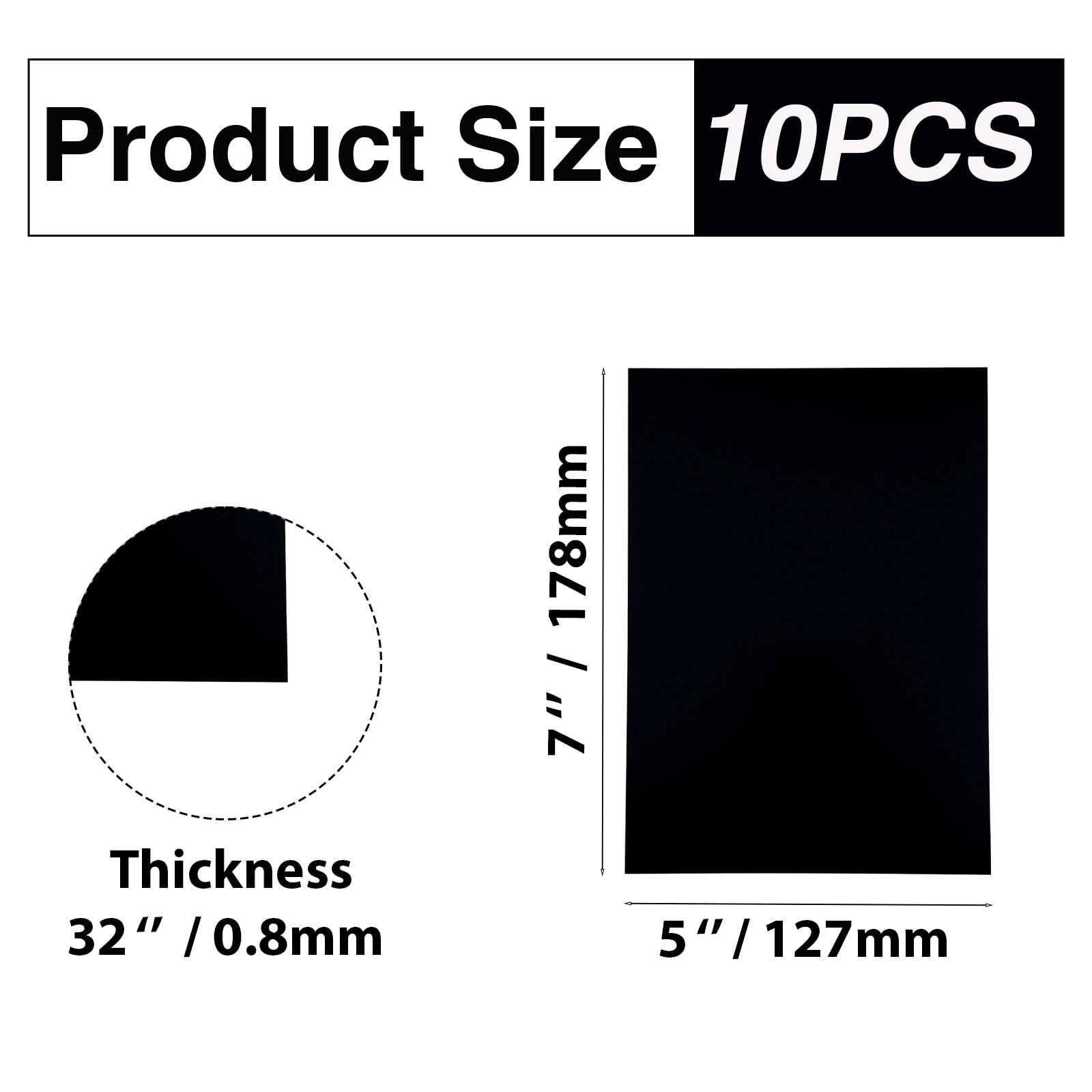 HXymxkeqi 10Pcs Black Anodized Aluminum Sheet 5″ x 7″ x 1/32″ (0.8mm) Corrosi…