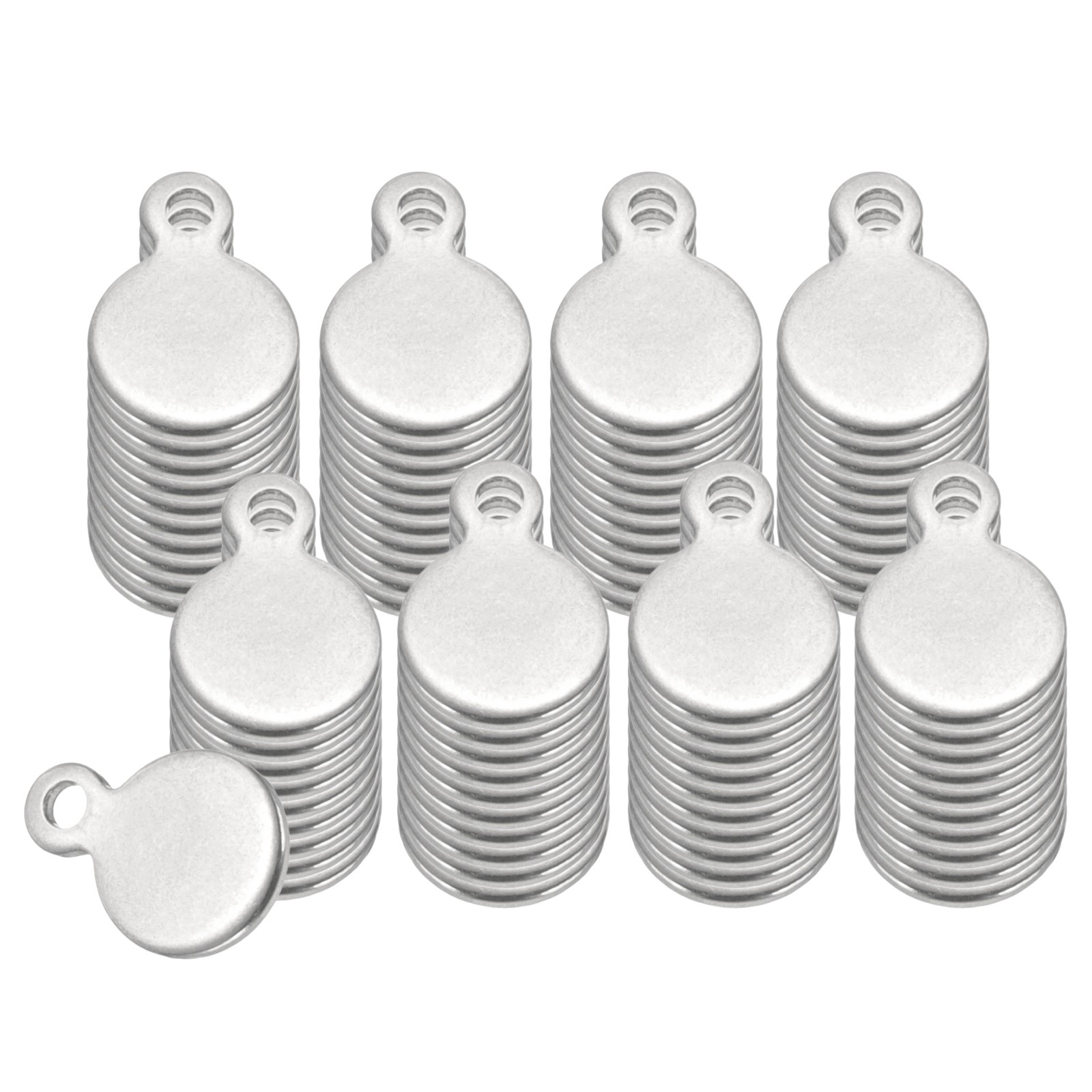 120 Pcs 1/4 Inch Round Metal Stamping Blanks, Silver Tone Blank Tags