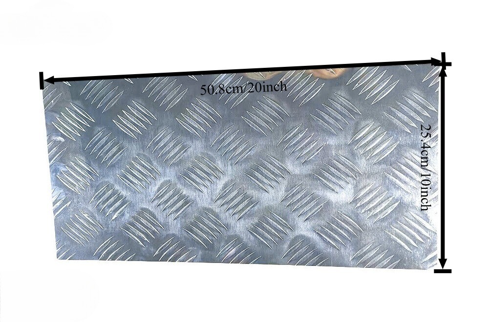 Silver Aluminum 5 Bar Tread Plate 10″x20″ 254x508mm Trailer RV DIY Plate