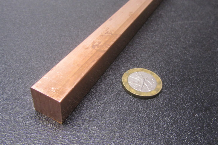 110 Copper Square Bar 1/2 Hard, 5/8″ Thick x 5/8″ Wide x 6 Ft Length