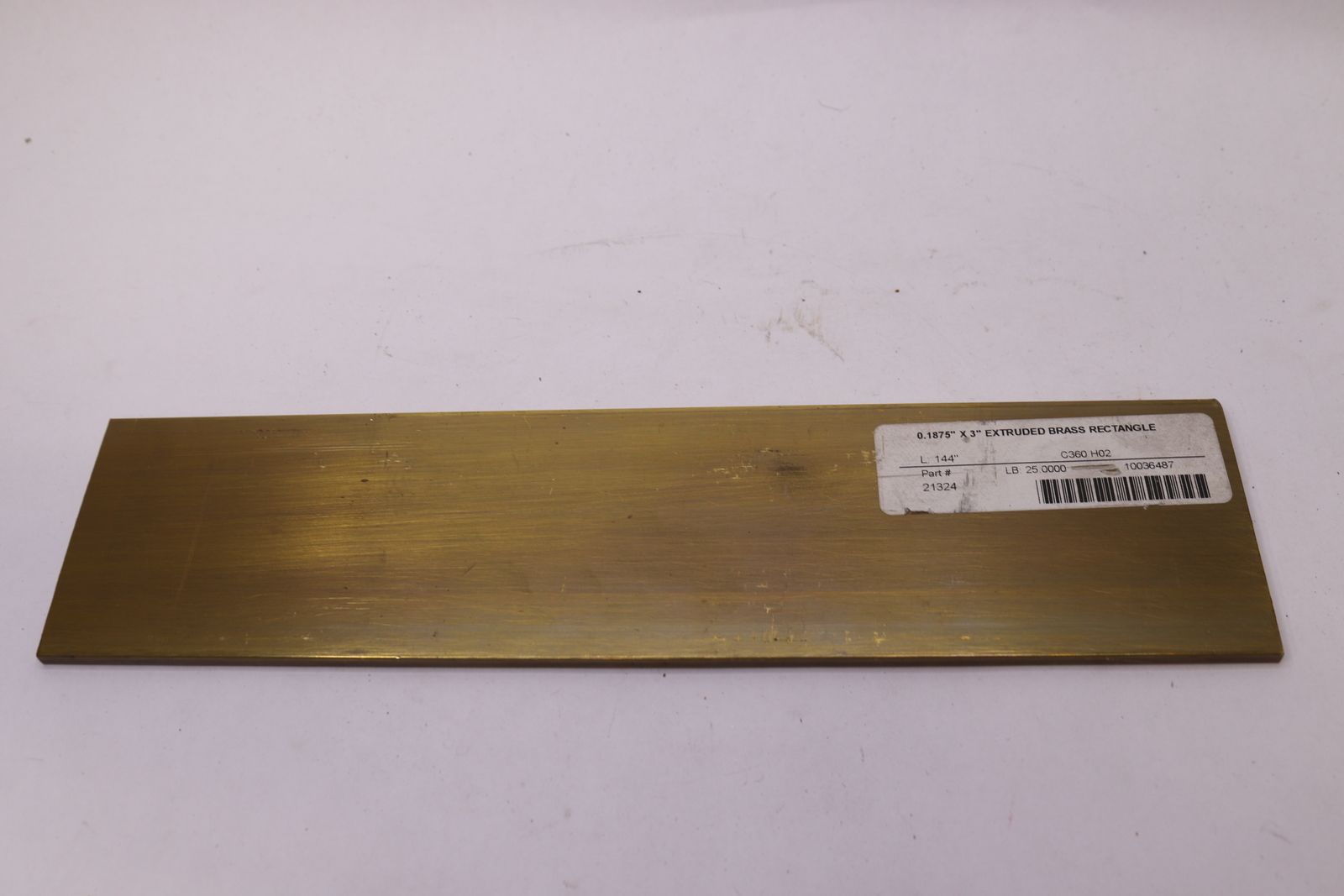 Online Metals Bar Extruded Rectangle Brass C360-H02 0.1875″ x 3″ 21324