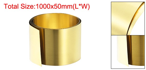 1000mm x 50mm x 0.1mm Brass Sheets Good for Making Machinery