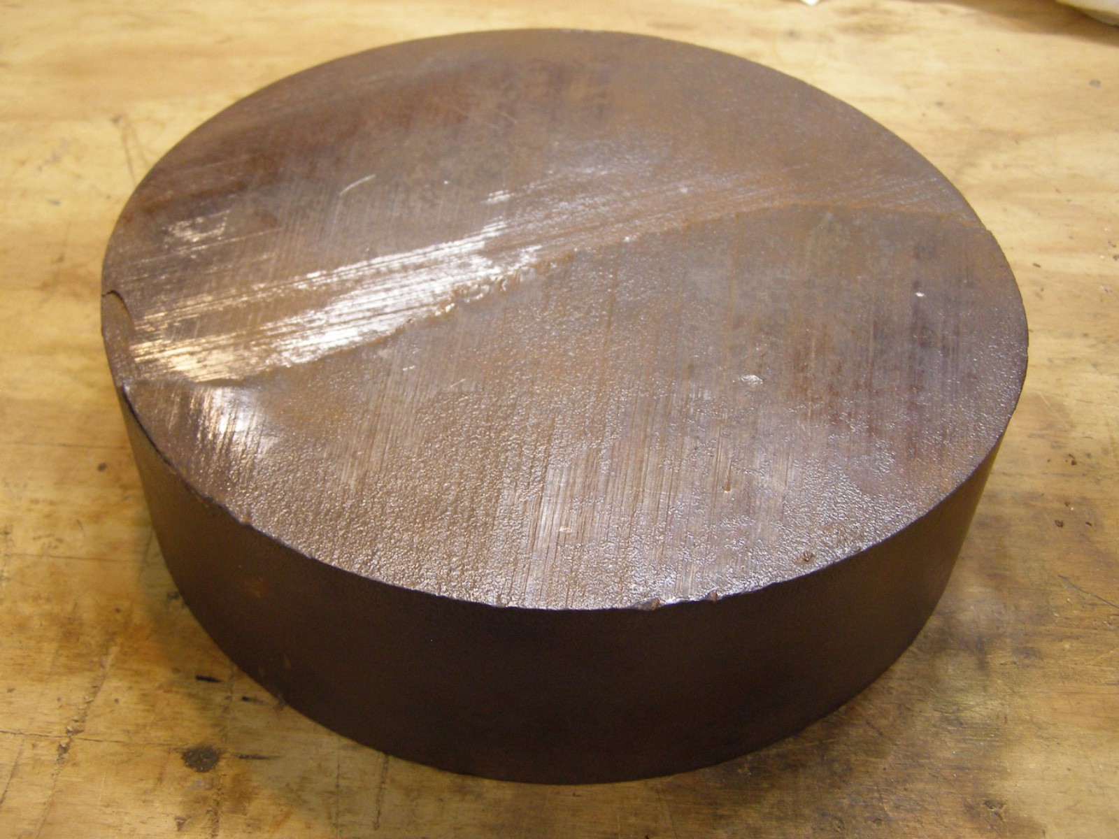 9-1/2″ Diameter x 2-1/4″ Thick Iron / Steel Disk About 55 Lbs Iron Plate See De