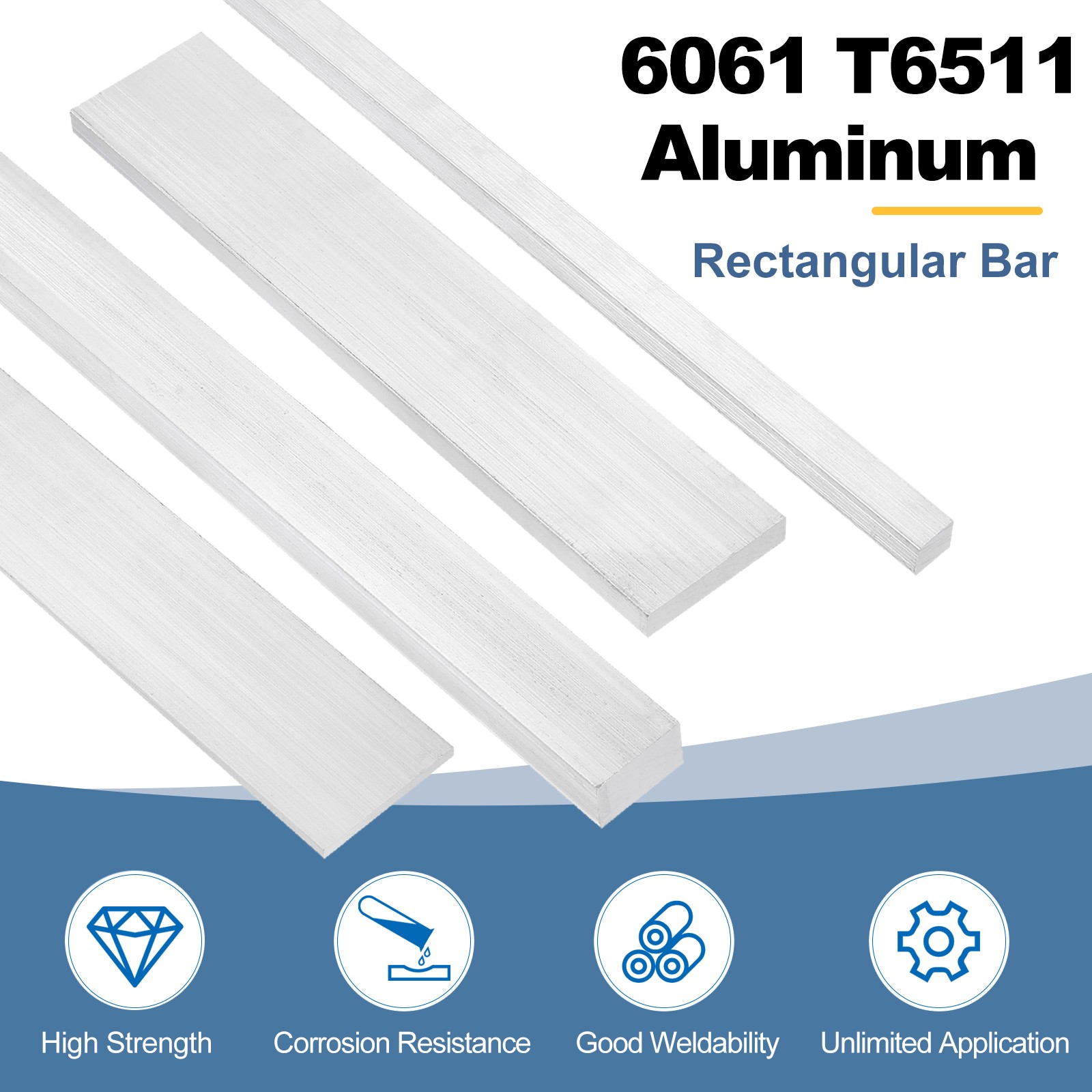 Square Aluminum Flat Bar, 10x10x203mm 6061 Aluminum Solid New Mill Stock