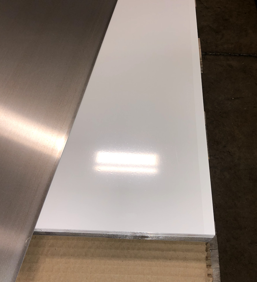 24″ x 96″ White Aluminum Flat Sheet .030″ Thick, Painted