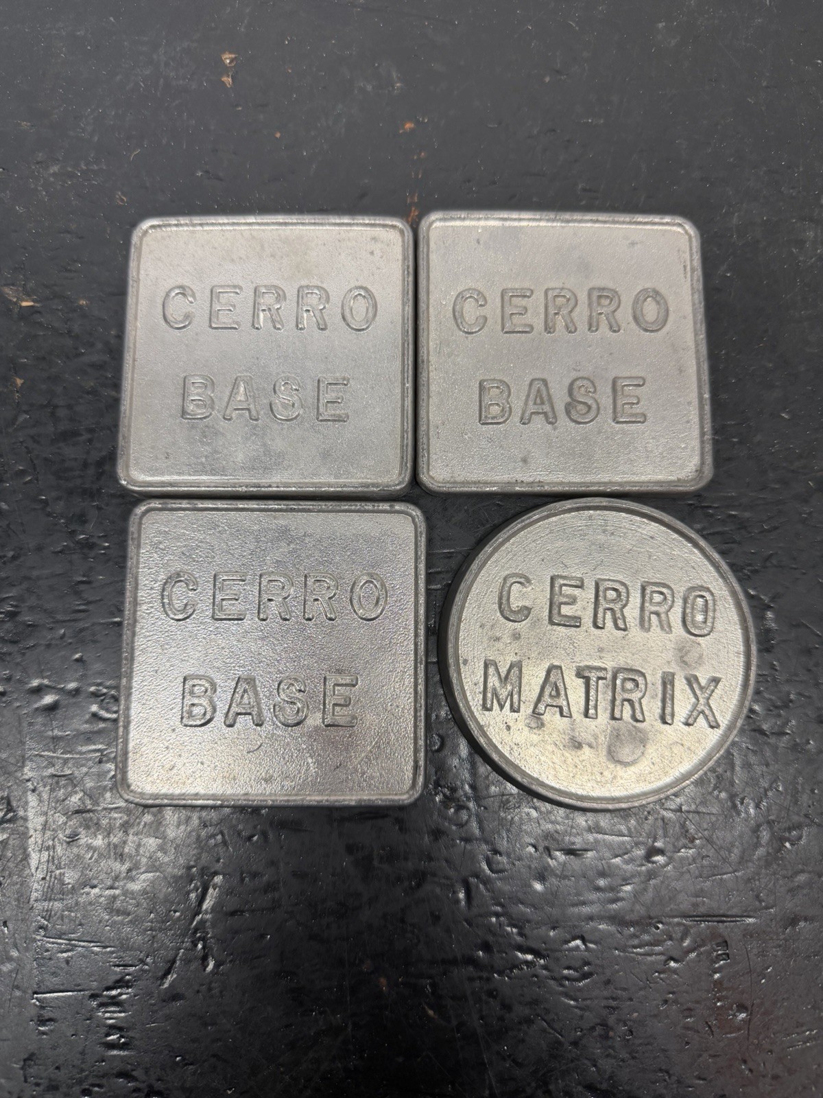 Lot Of 4 CERRO ALLOY INGOTS BAR LOW MELTING TEMPERATURE Base/matrix