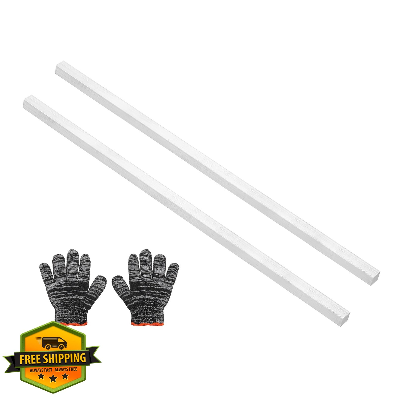 uxcell 2 Set Aluminum Flat Bar 10x10x356mm