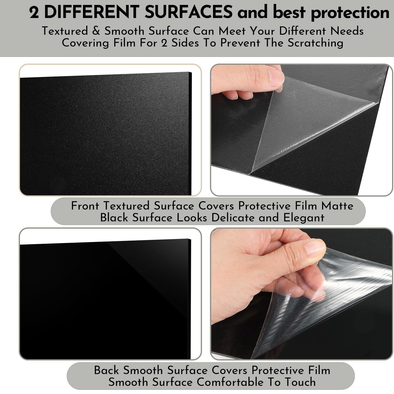 3 Pack Black ABS Plastic Sheet 12” x 16” x 1/8″,Phiowocx 3mm Thick M