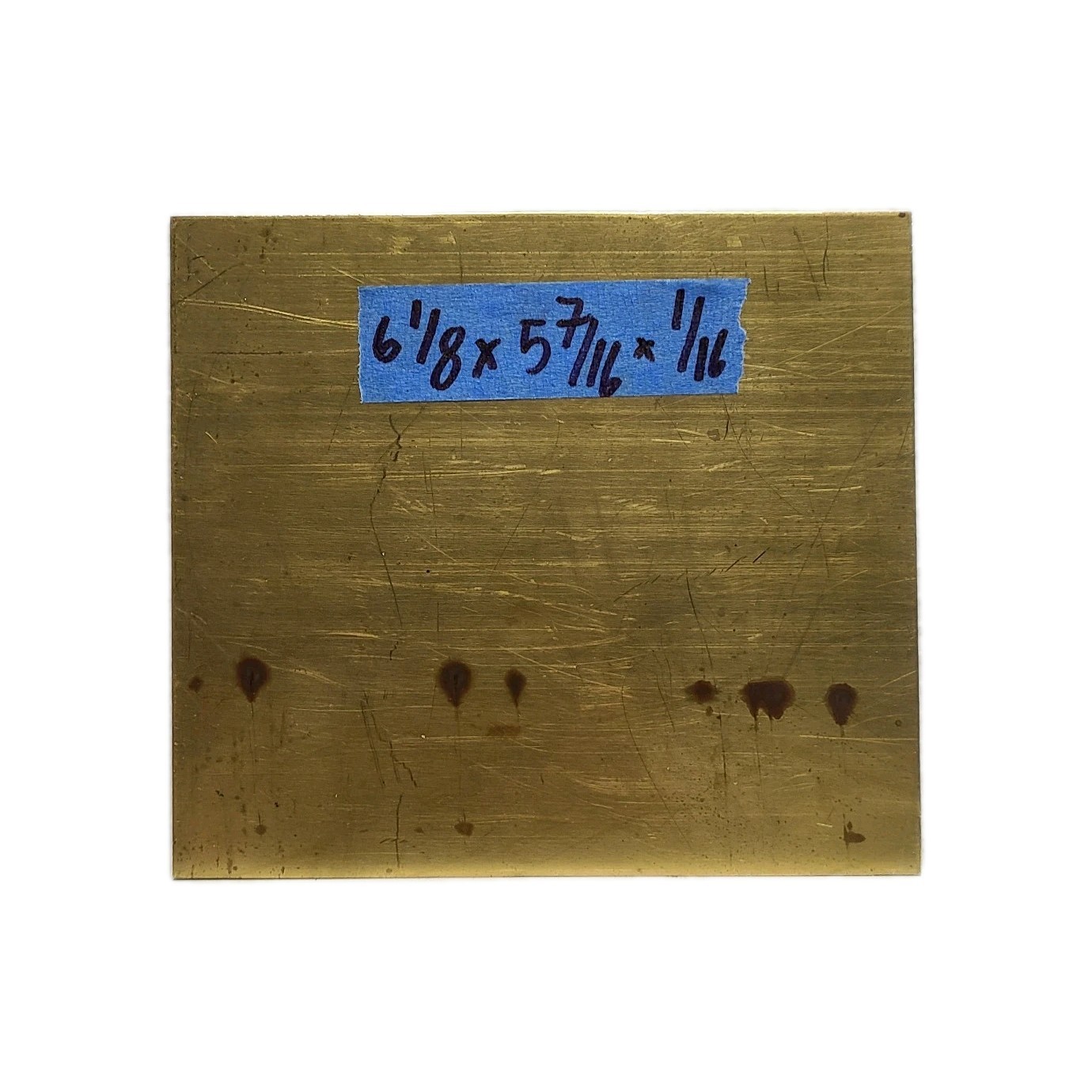 Brass Plate Flat Stock 1/16″ Thick 6×5-7/16″ Machinist Jewelry Uncoated Patina