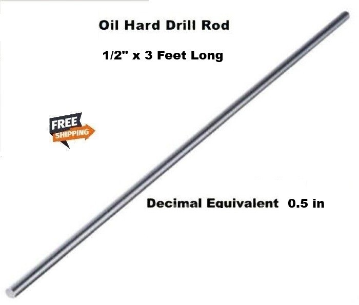 Drill Rod Steel Grade O1 Welding Machine 1/2″ x 36″ Oil Hard .05 Mill Finish NEW
