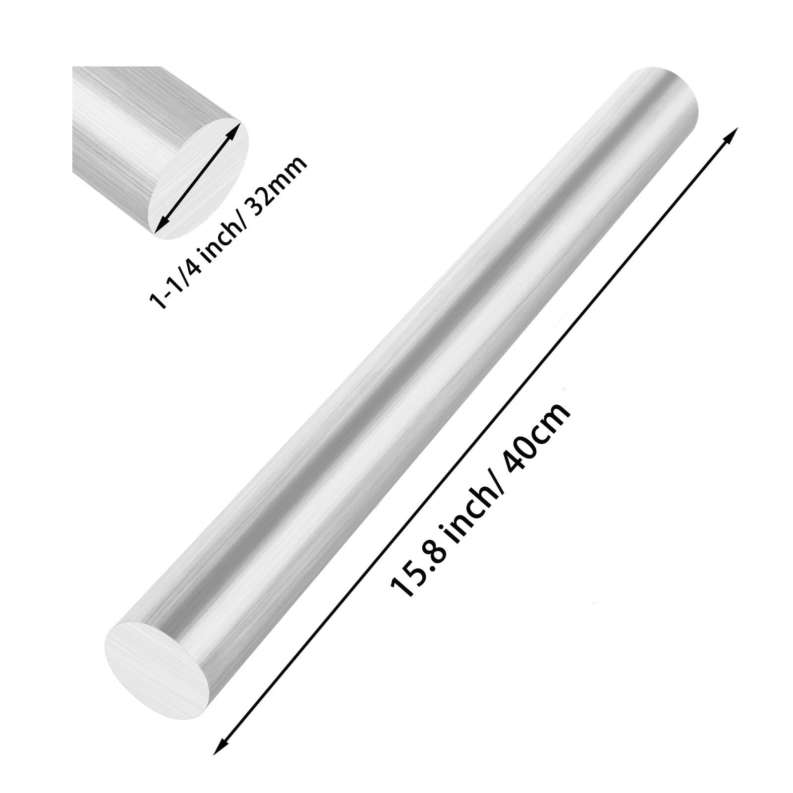 2 PCS 11/4 Inch 6061 Aluminum Round Rod Bar Solid Extruded Lathe 16 Inch