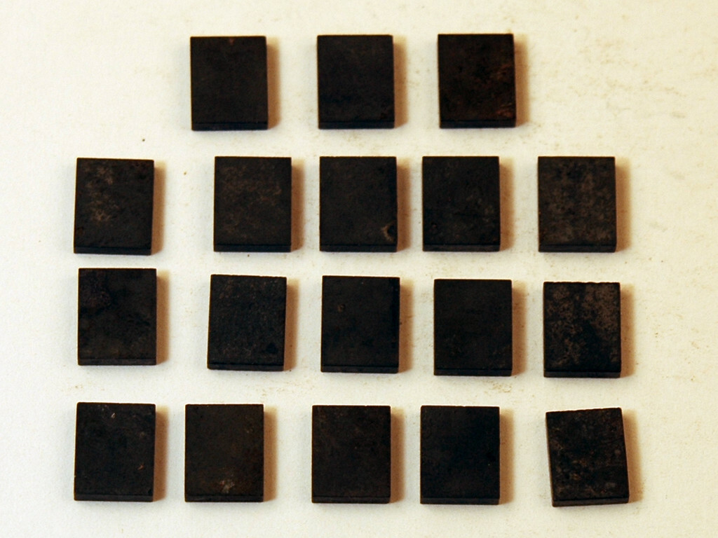 .070X .258 X .320 (LOT OF 18) CARBIDE BLANKS GRADE UNKNOWN (E-3-4-1-10)