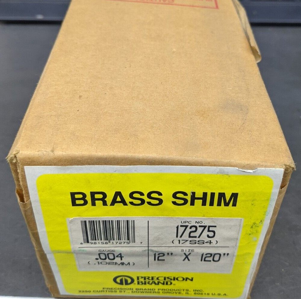 Precision Brand Brass Shim Roll .004 (.102mm) Gauge 12″ x 120″ 17275 (17SS4) USA