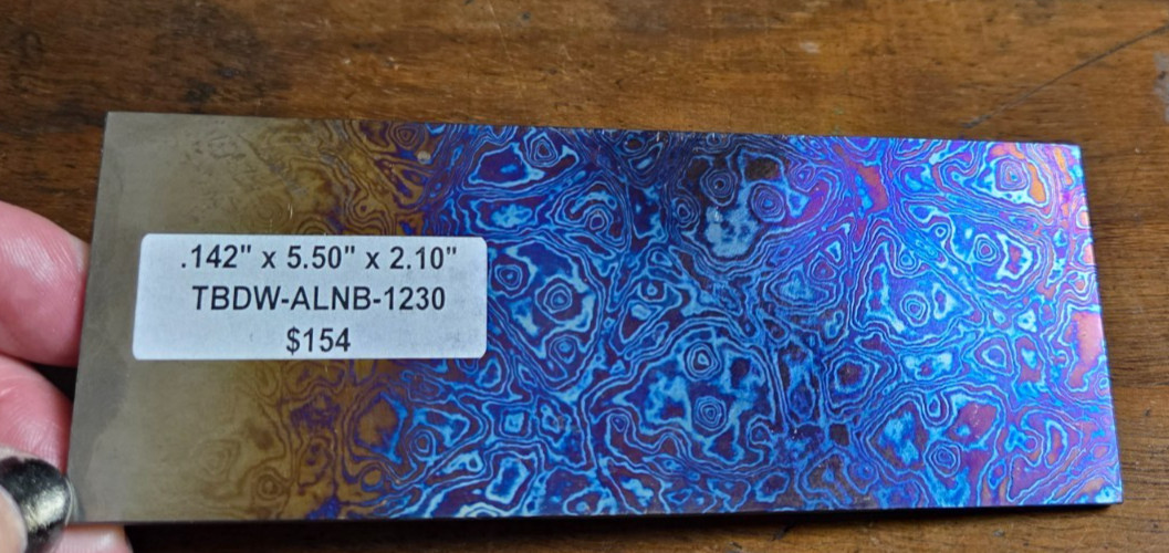 WHITE TIMASCUS BILLET/ BAR FROM ALPHA KNIFE SUPPLY ALIEN / NEBULA