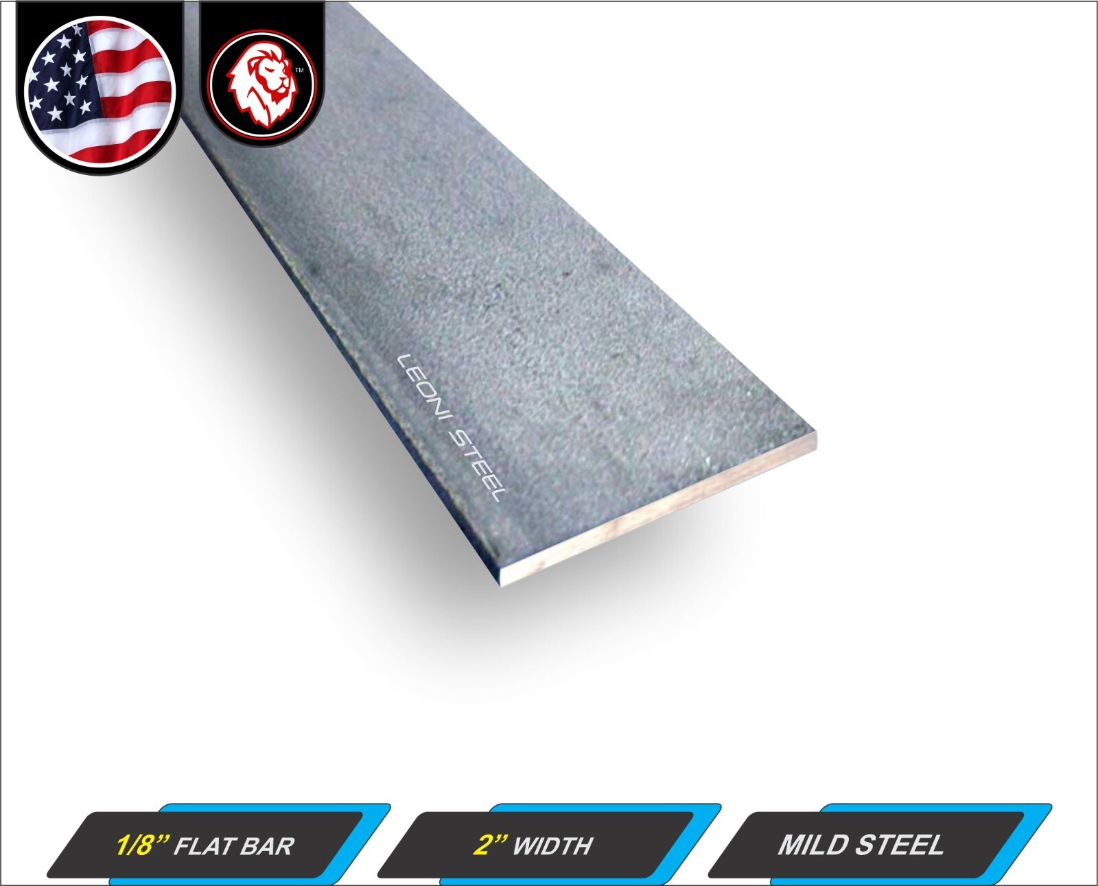 1/8″ x 2″ Steel Flat Bar – Metal Stock – Mild Steel – 96″ Long (8-ft)