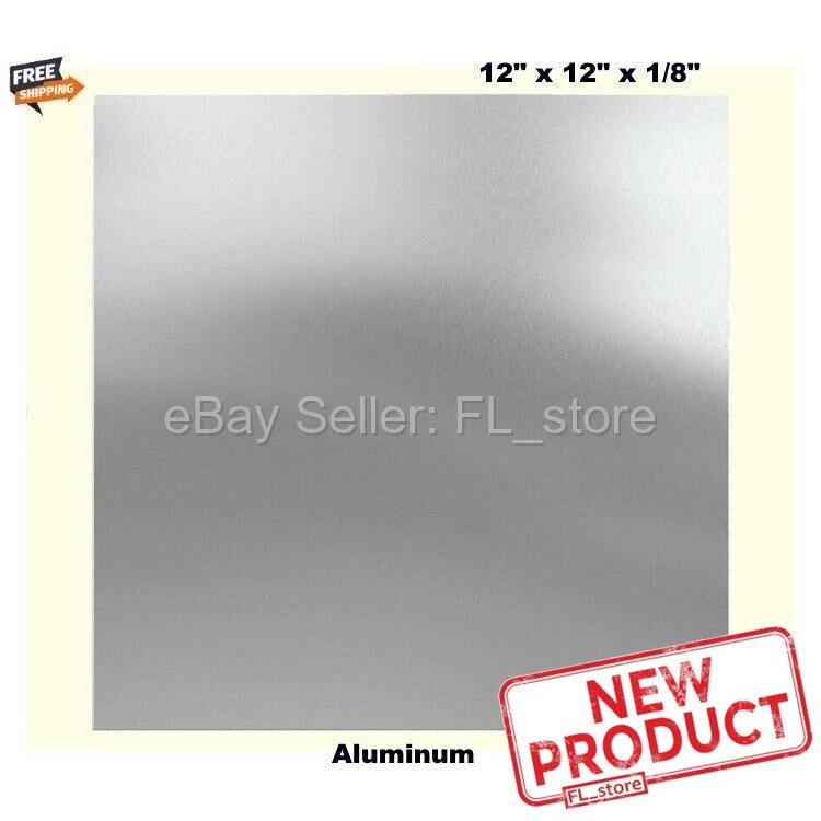 Aluminum Plate Sheet Stock 1/8″ x 12″ x 12″ Square 3003 Alloy Mill Finish 1 Foot