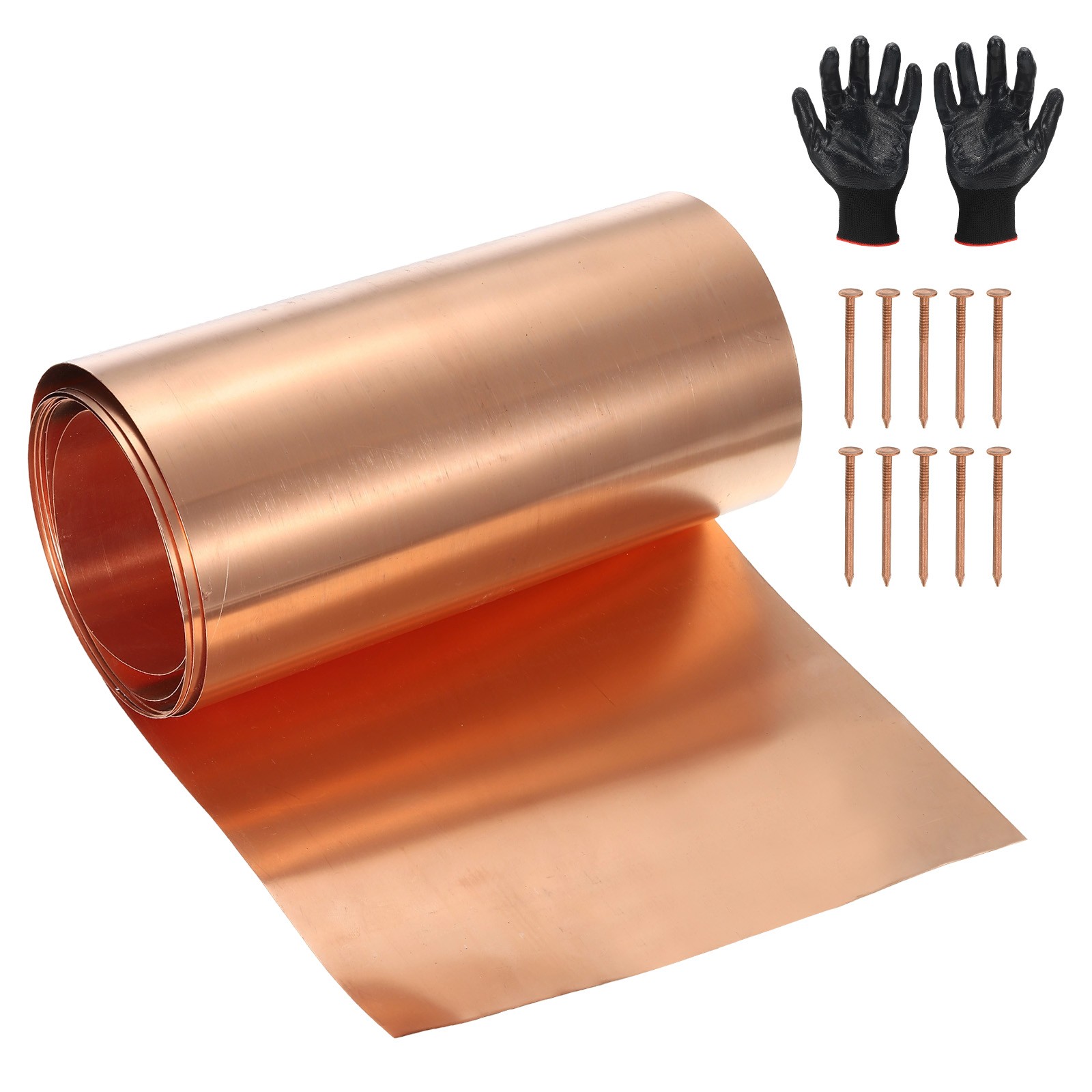 Copper Sheet Roll 11.8″ x 10 Ft 24 Gauge(0.5mm) Thickness DIY (1 Pack, Copper)