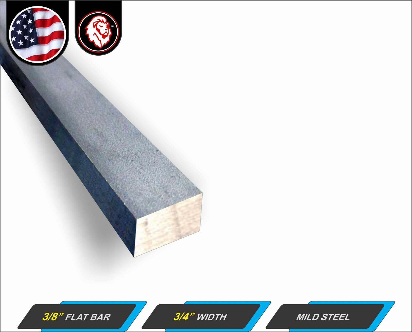 3/8″ x 3/4″ Steel Flat Bar – Flat Metal Stock – Mild Steel – 12″ Long (1-ft)
