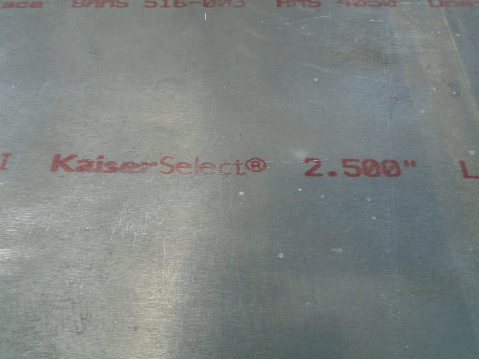 7050 T7451 Kaiser Select Aerospace Aluminum Plate 2.50″ x 17.1250 x 50.0000