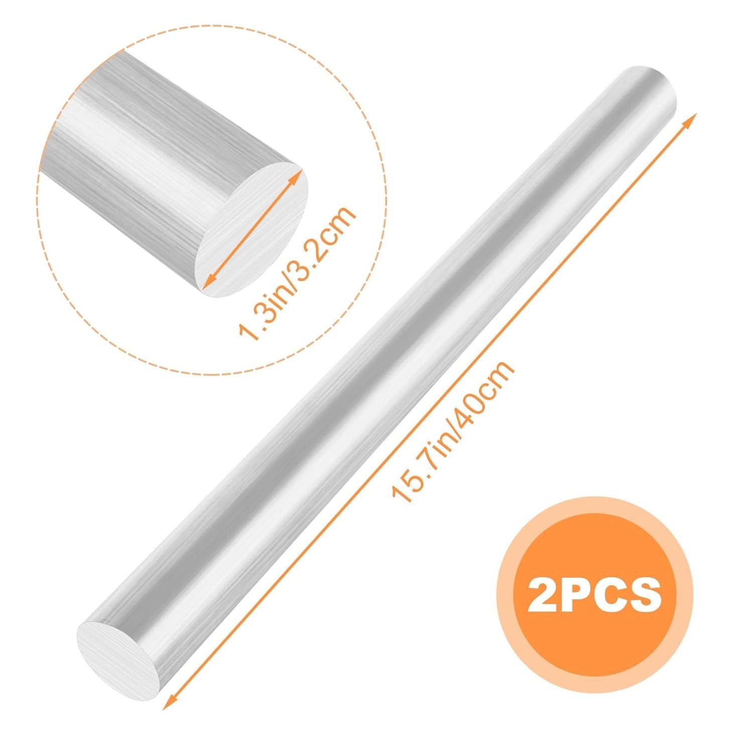 2PCS Aluminum Rod 1-1/4 inch Aluminum Round Bar Stock 6061 Solid Extruded Lat…