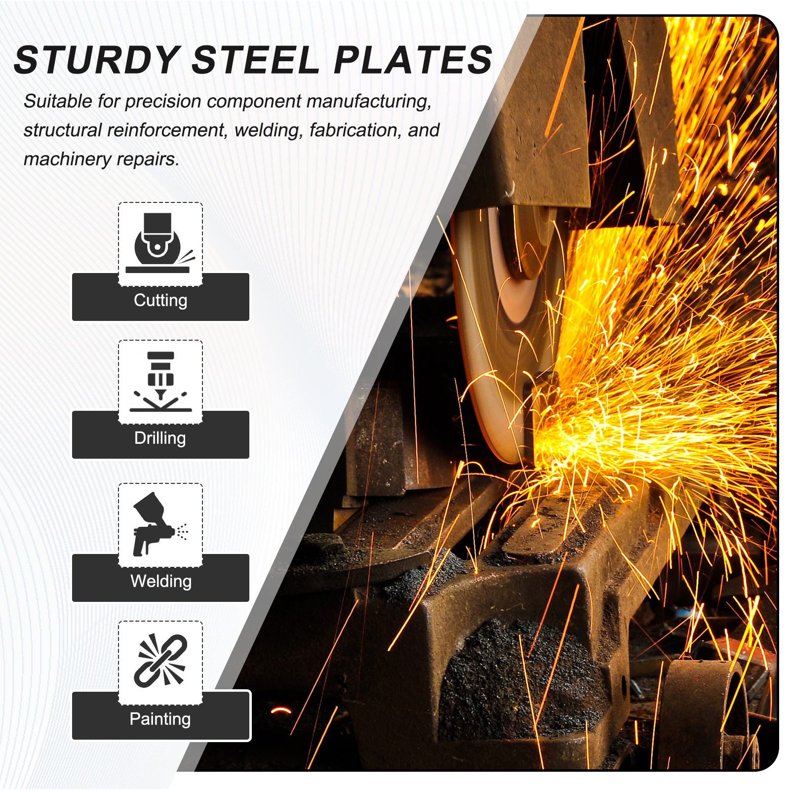 4Pcs 3/64″ Hot Rolled Steel Sheets 4″ x 4″ Steel Plate Base Silver