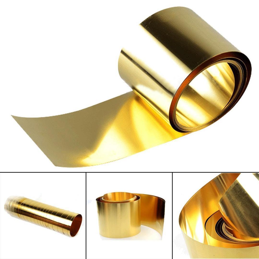 0.1mm ±10% x 200mm x 1000mm H62 Brass Metal Thin Sheet Foil Plate Roll