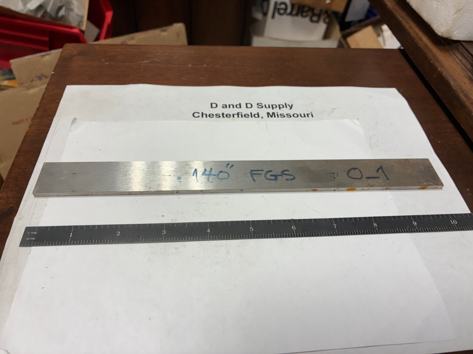 O-1 Tool Steel Flat Stock, 0.140″ x 1″ x 10-1/4″ Long, Machine Shop Drop