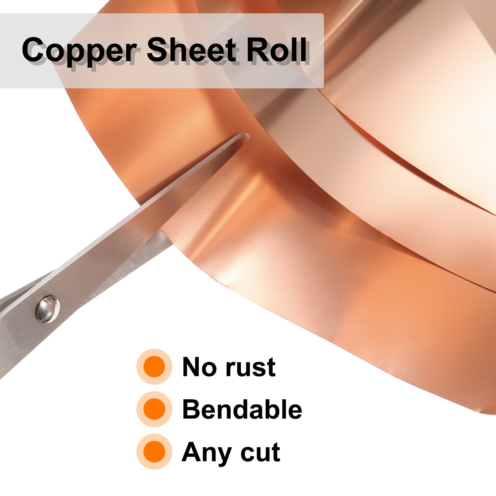 2pcs Copper Sheet Roll 0.1mm Thick Copper Flashing Strip (0.8″ Width x 3.28ft)