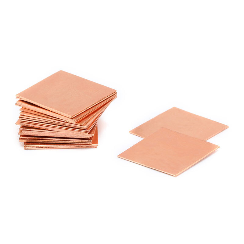 Copper Sheet Plate Guillotine Cut Metal 15x15mm/20x20mm Heatsink Cooling Sheets