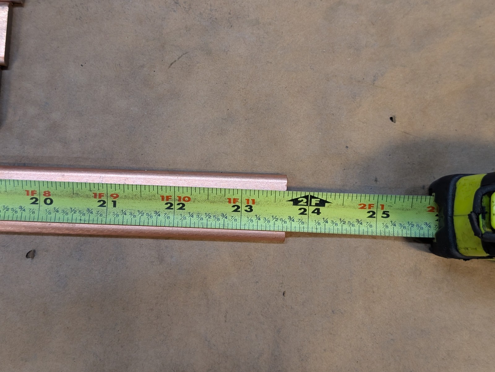 C110 Copper Bus Bar Flat Bar 1/4″ x 1″ x Just Under 24″ Long Drop Stock