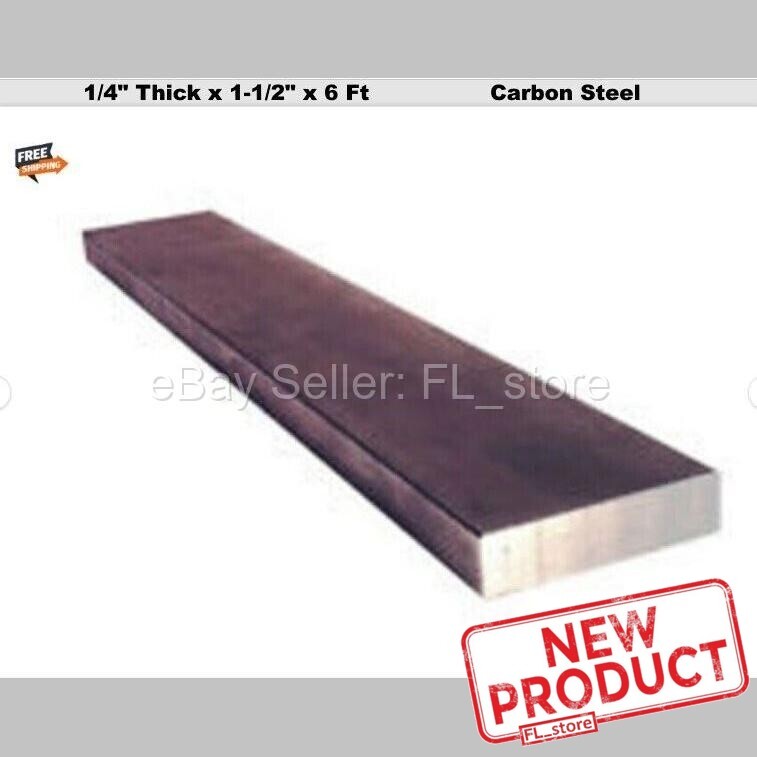 1/4″ Steel Flat Bar Stock 1-1/2″ x 6 Feet Rectangular Unpolished 1018 Alloy NEW