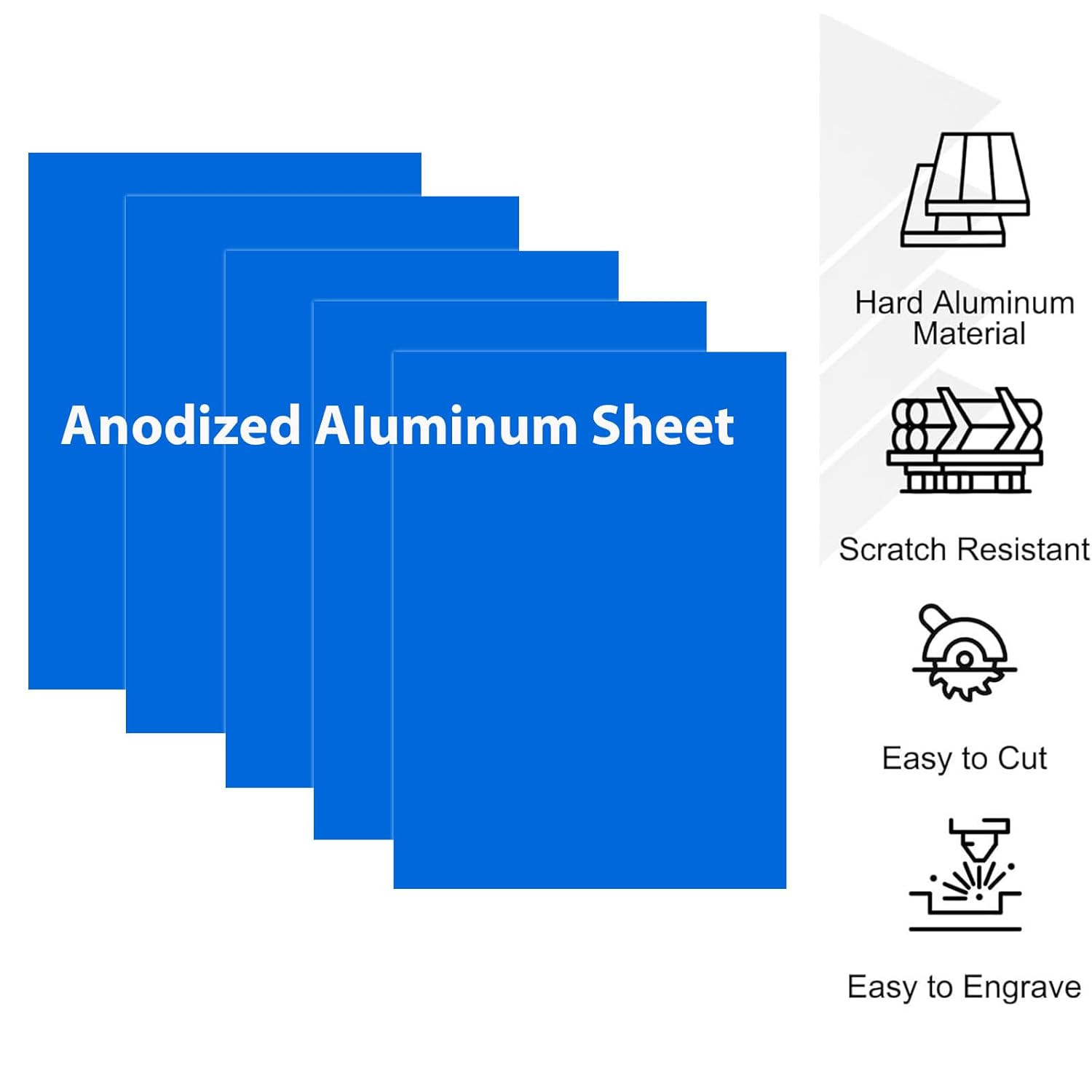 10Pcs Blue Anodized Aluminum Sheet 5″ X 7″ X 1/32″ (0.8Mm) Corrosion-Resistant M