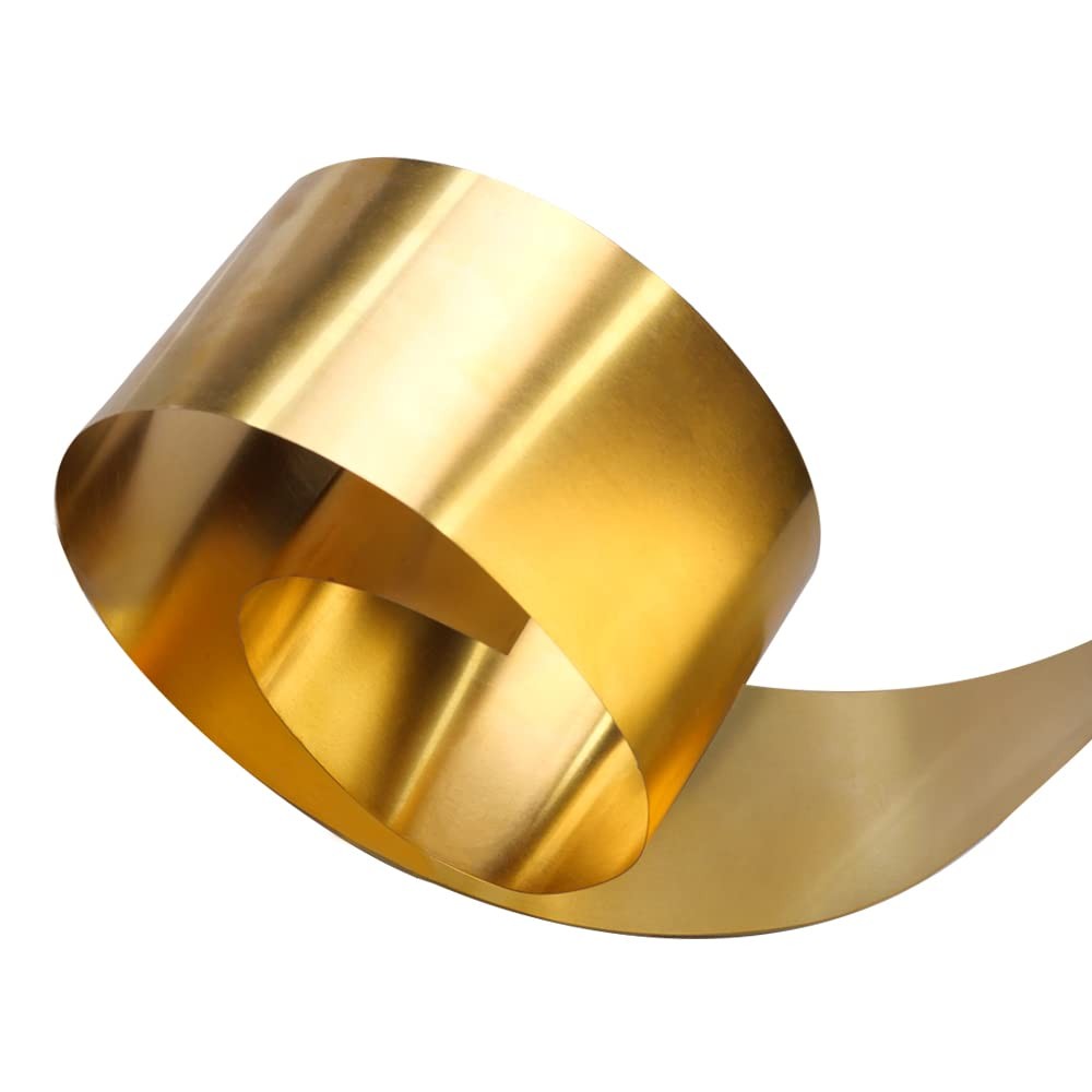 38 Gauge 0.1mm Brass Sheet Roll 2×40 Inch Precision Metal Strip Hardness