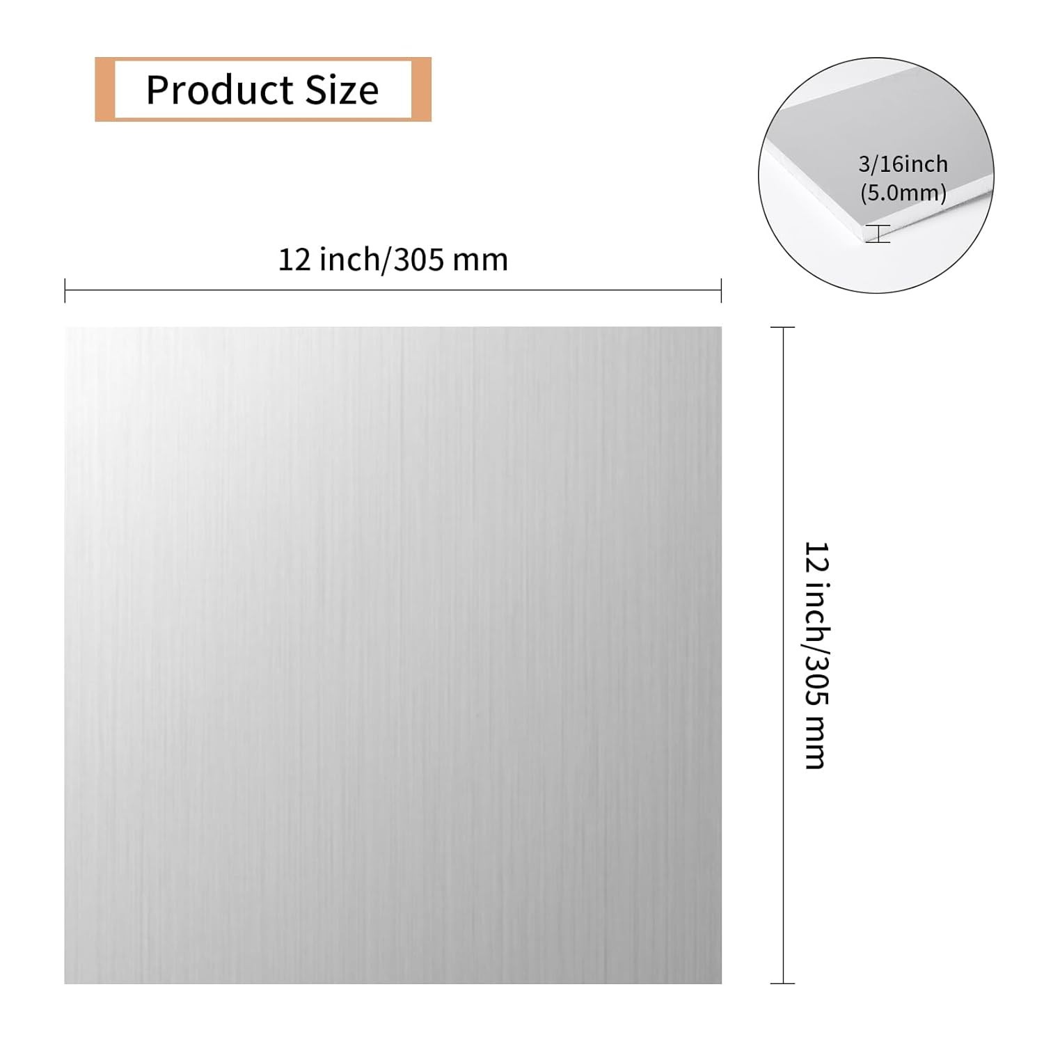 High Quality 6061 Aluminum Sheet 3/16″x12″x12″ 2pcs Weldable Corrosion-Resistant